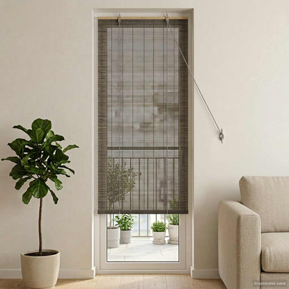 Roller Blind Grey 50 x 220 cm Bamboo