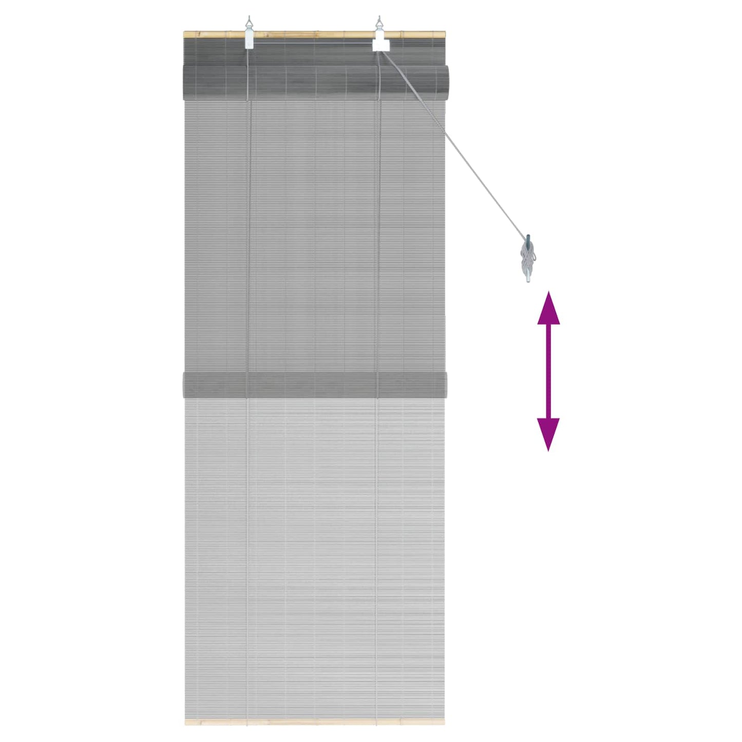 Roller Blind Grey 60 x 160 cm Bamboo