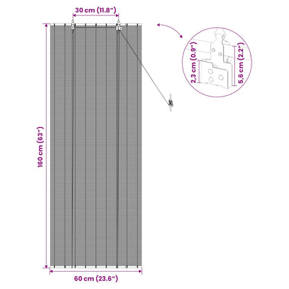Roller Blind Grey 60 x 160 cm Bamboo