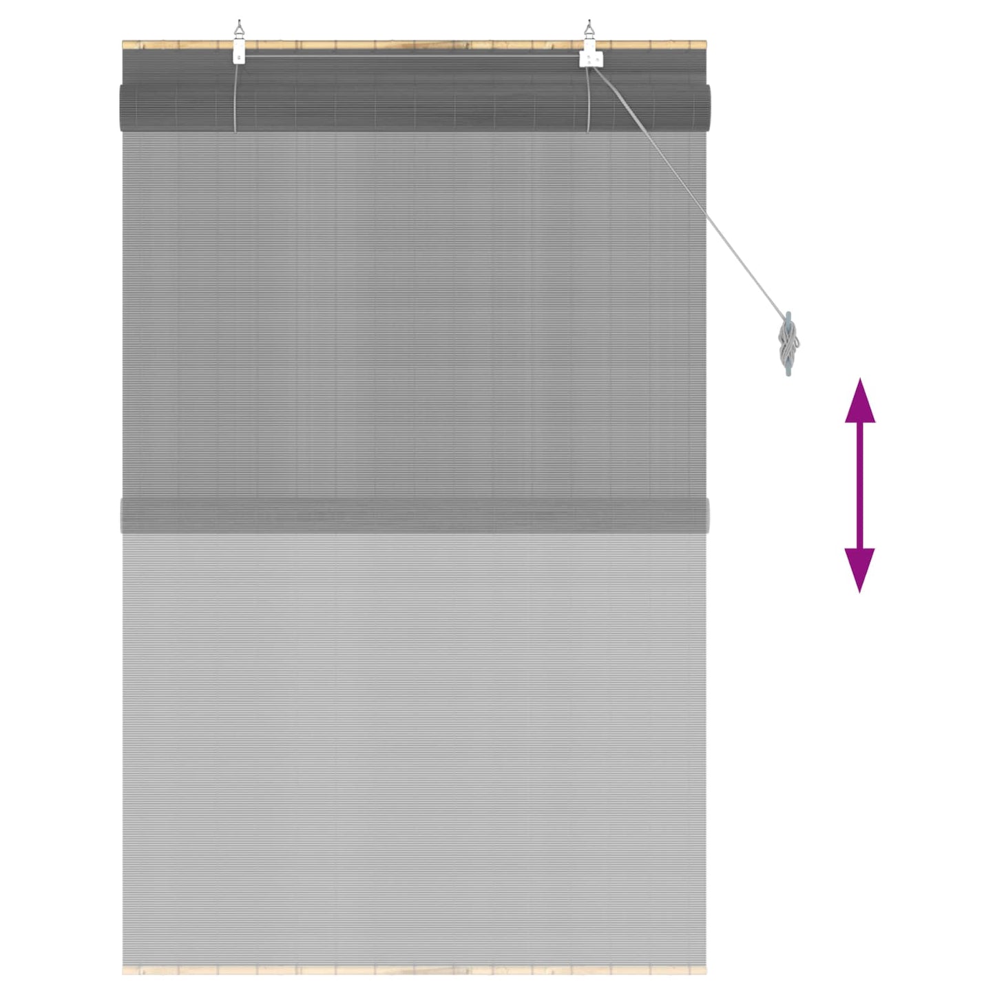 Roller Blind Grey 80 x 160 cm Bamboo