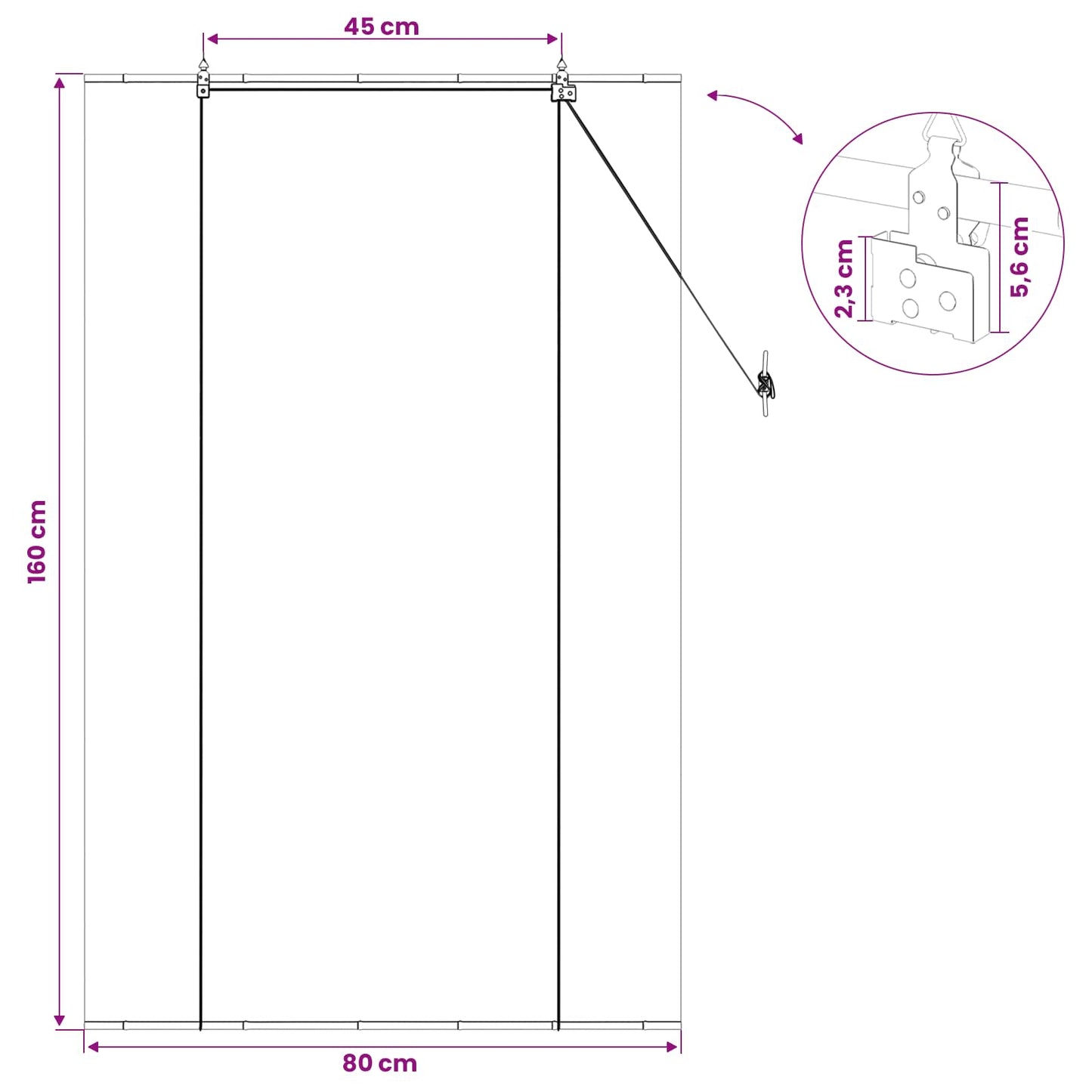 Roller Blind Grey 80 x 160 cm Bamboo
