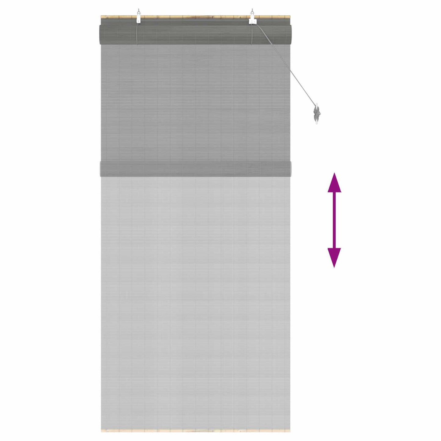 Roller Blind Grey 80 x 220 cm Bamboo