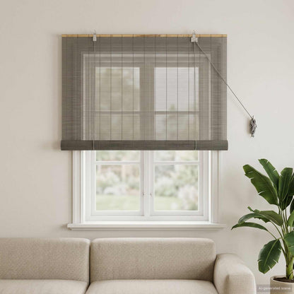 Roller Blind Grey 90 x 160 cm Bamboo