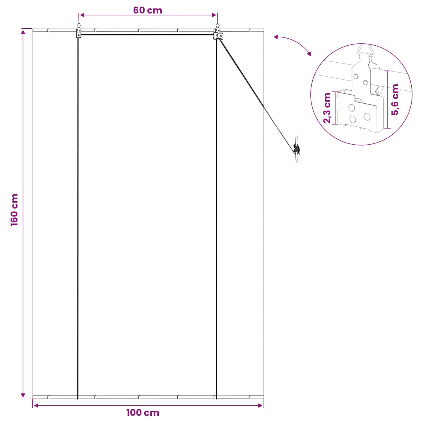 Roller Blind Grey 100 x 160 cm Bamboo