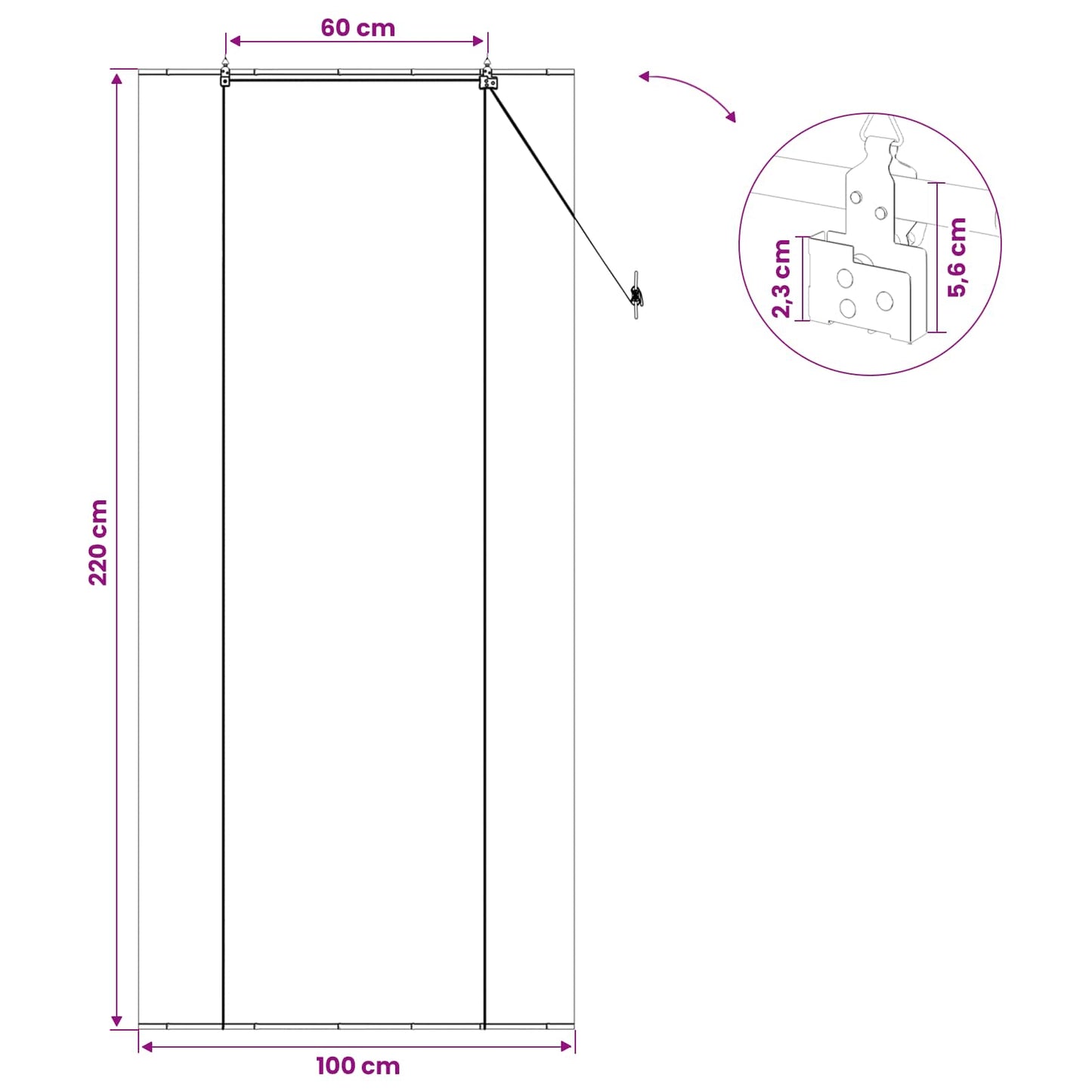 Roller Blind Grey 100 x 220 cm Bamboo