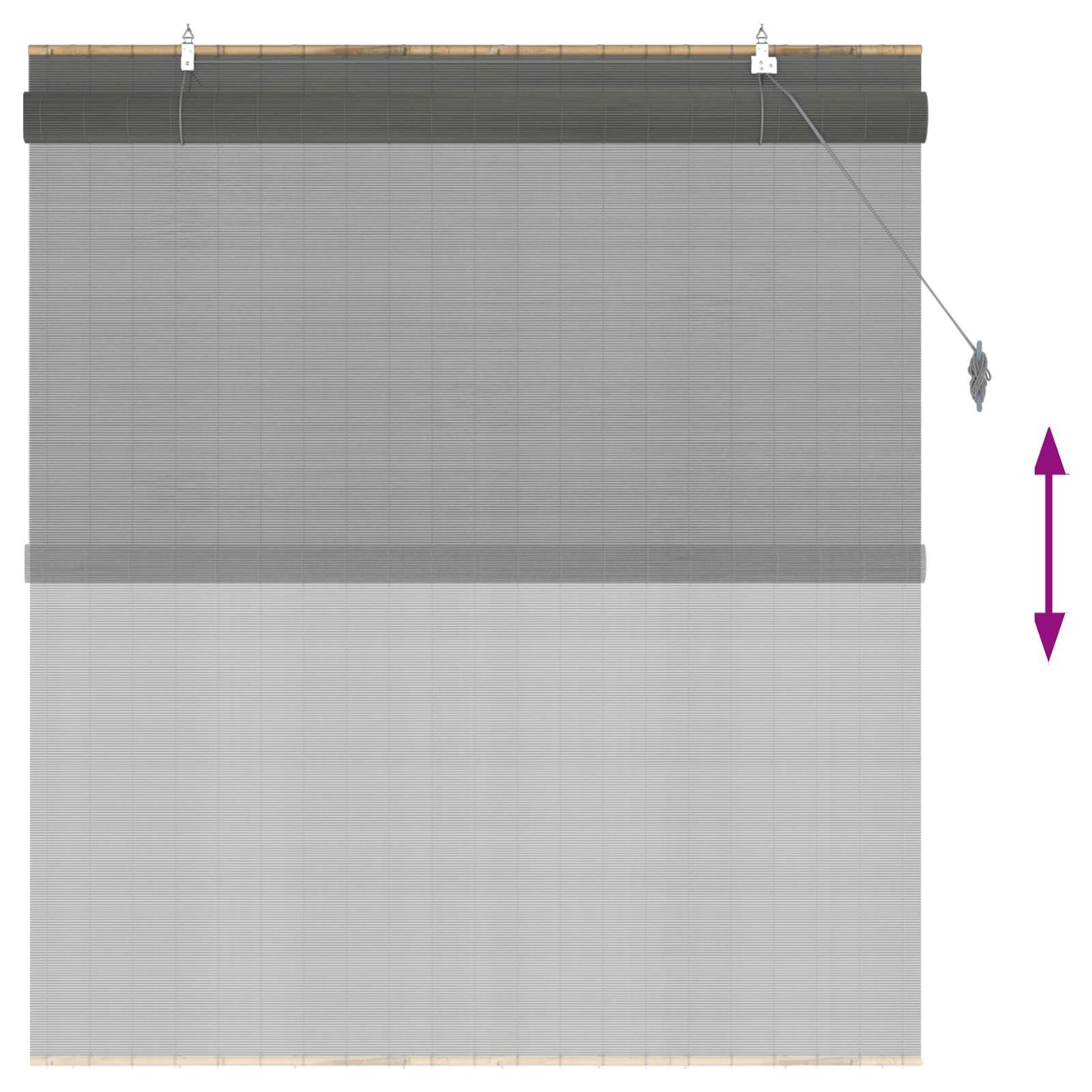 Roller Blind Grey 120 x 160 cm Bamboo