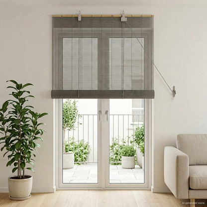 Roller Blind Grey 120 x 220 cm Bamboo