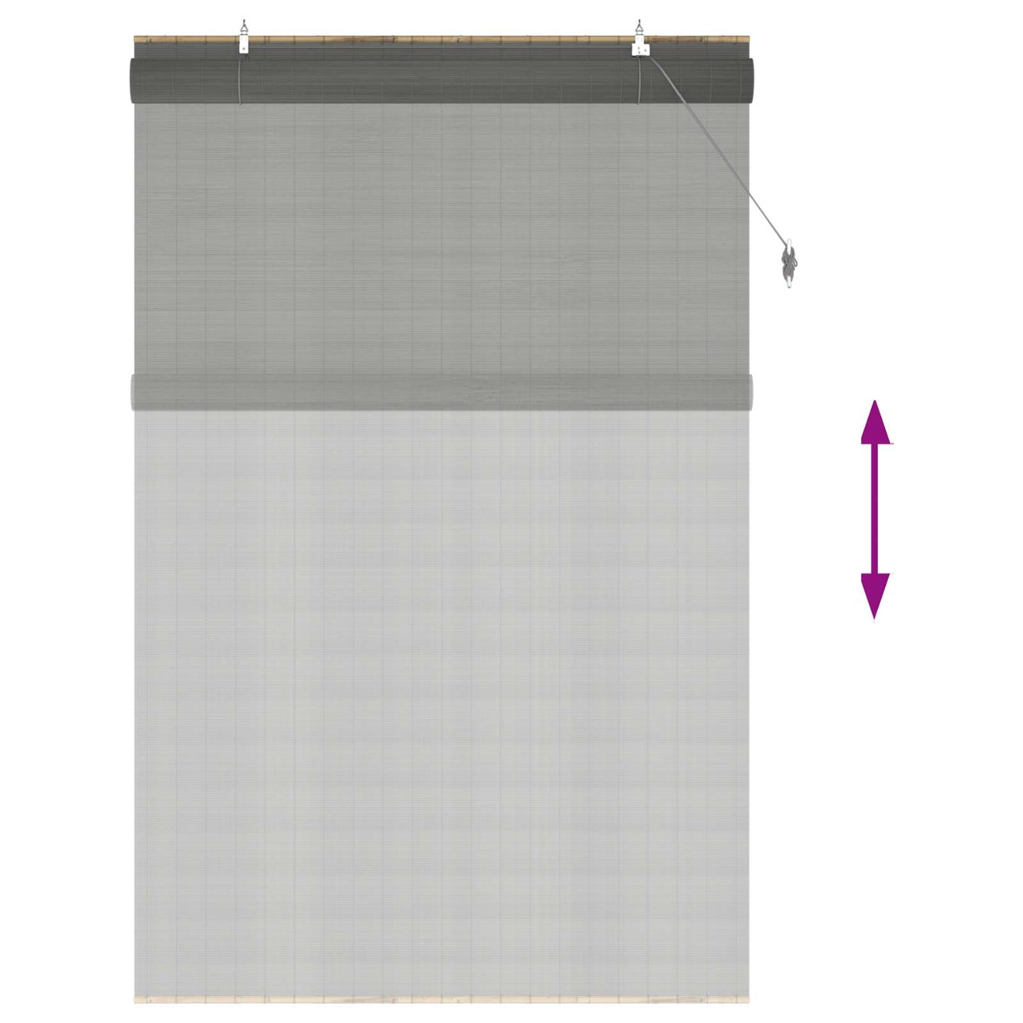 Roller Blind Grey 120 x 220 cm Bamboo