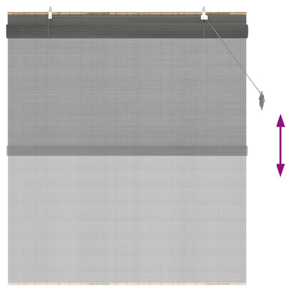Roller Blind Grey 130 x 160 cm Bamboo
