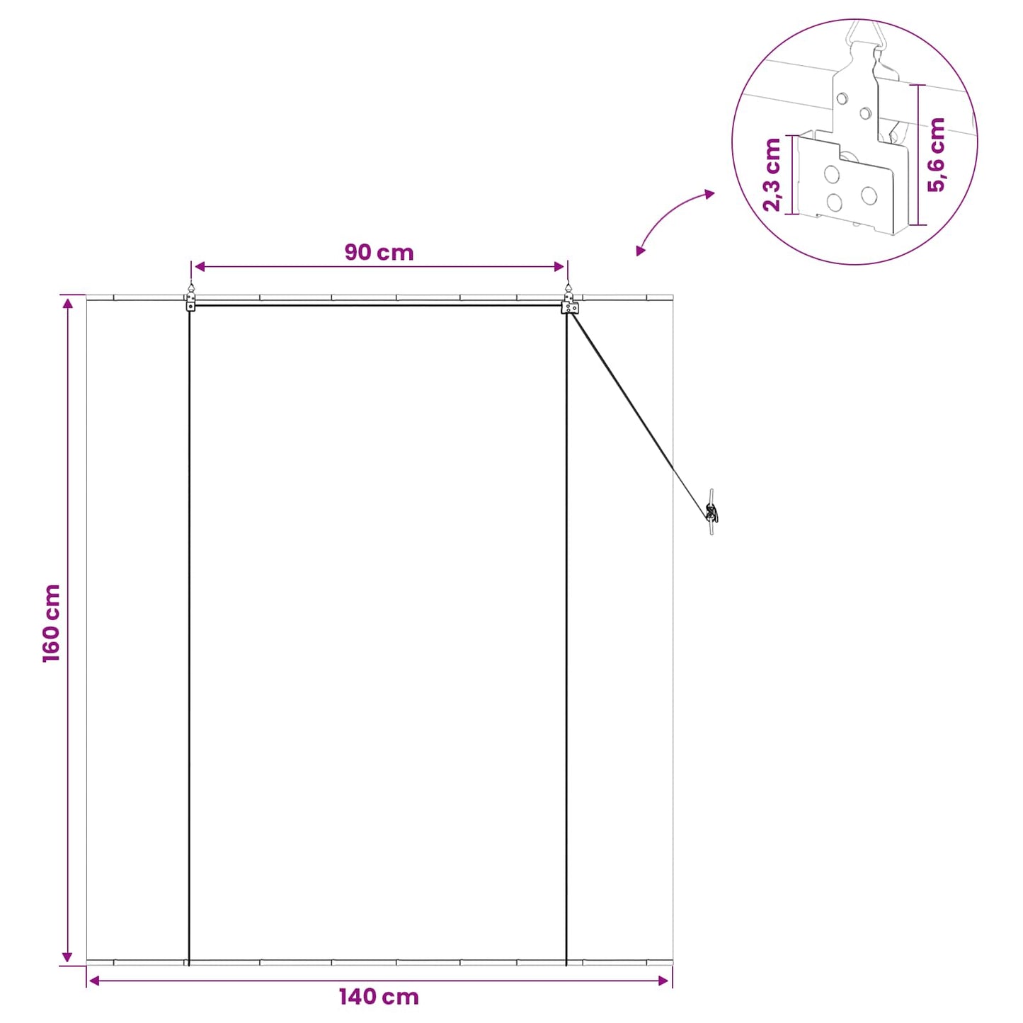 Roller Blind Grey 140 x 160 cm Bamboo