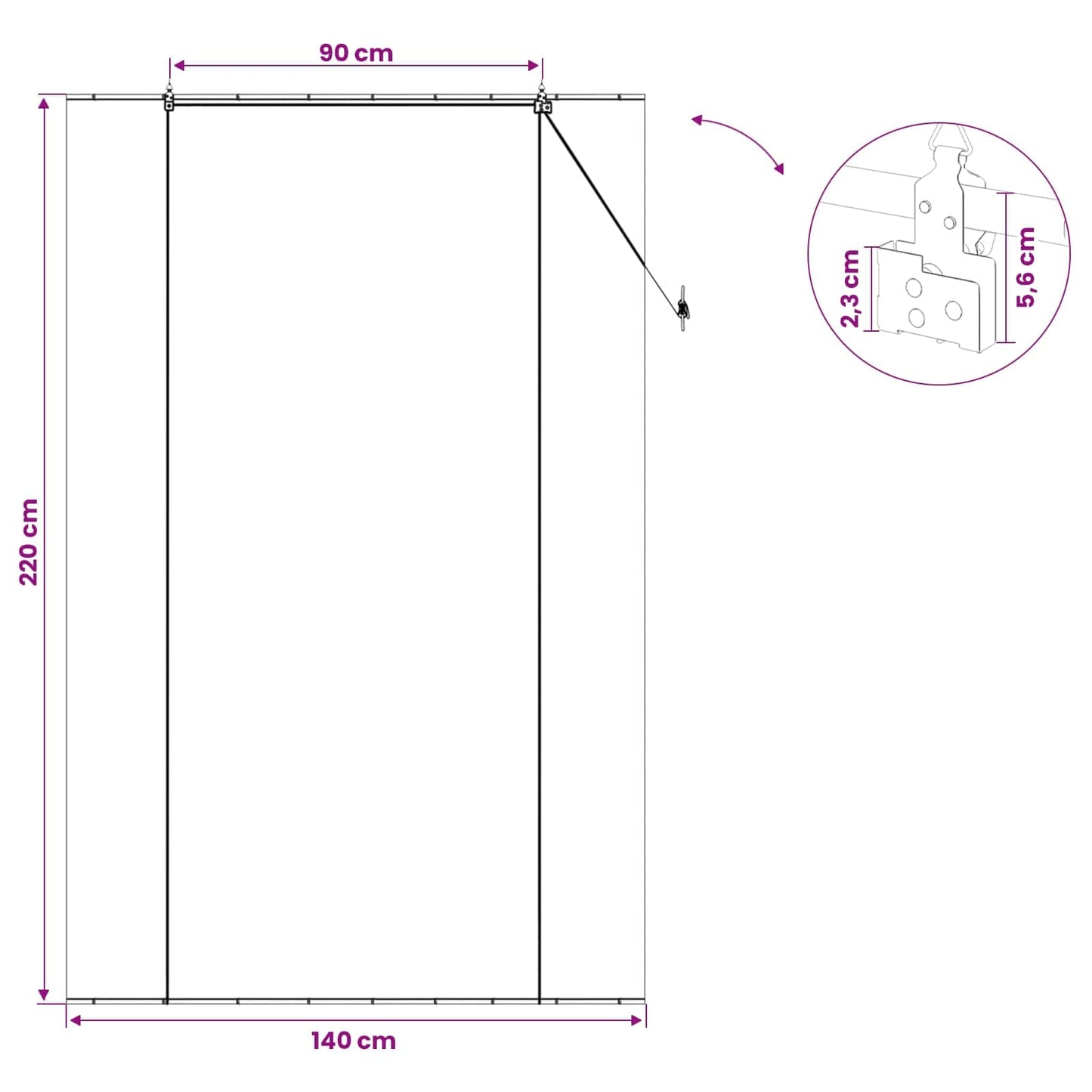 Roller Blind Grey 140 x 220 cm Bamboo
