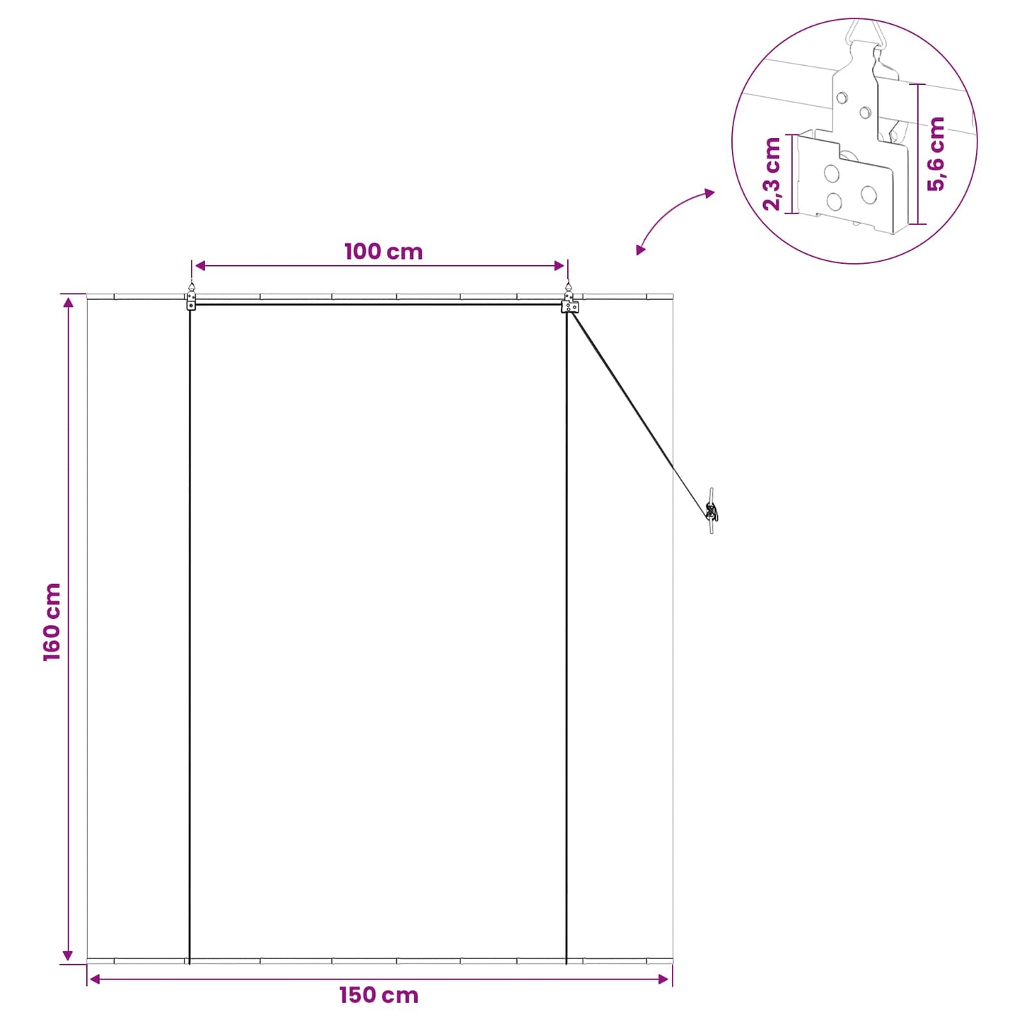 Roller Blind Grey 150 x 160 cm Bamboo