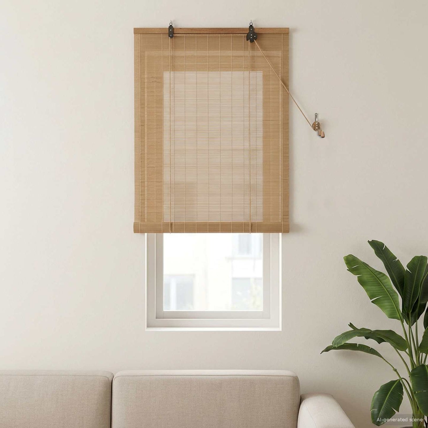 Roller Blind Brown 50 x 160 cm Bamboo