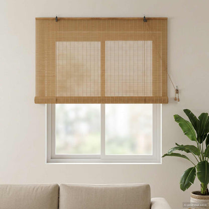 Roller Blind Brown 130 x 160 cm Bamboo
