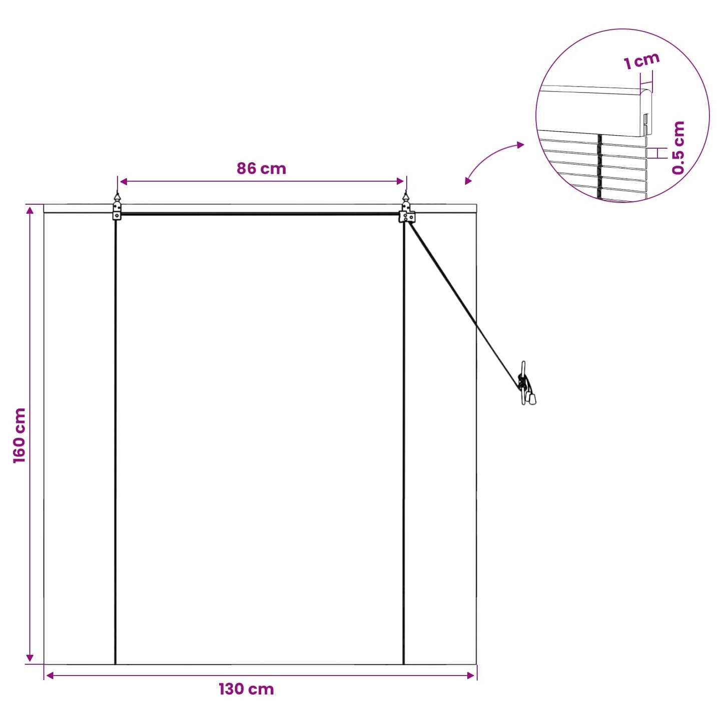 Roller Blind Brown 130 x 160 cm Bamboo