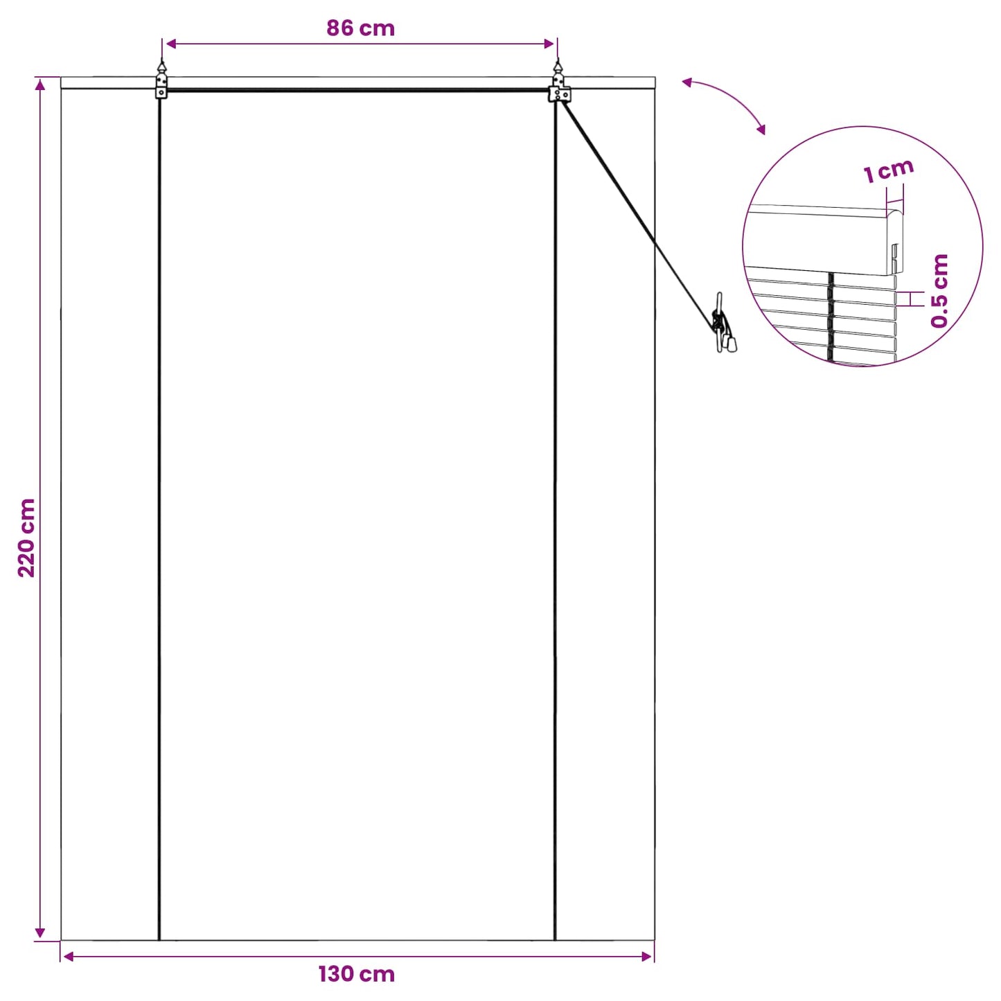 Roller Blind Brown 130 x 220 cm Bamboo