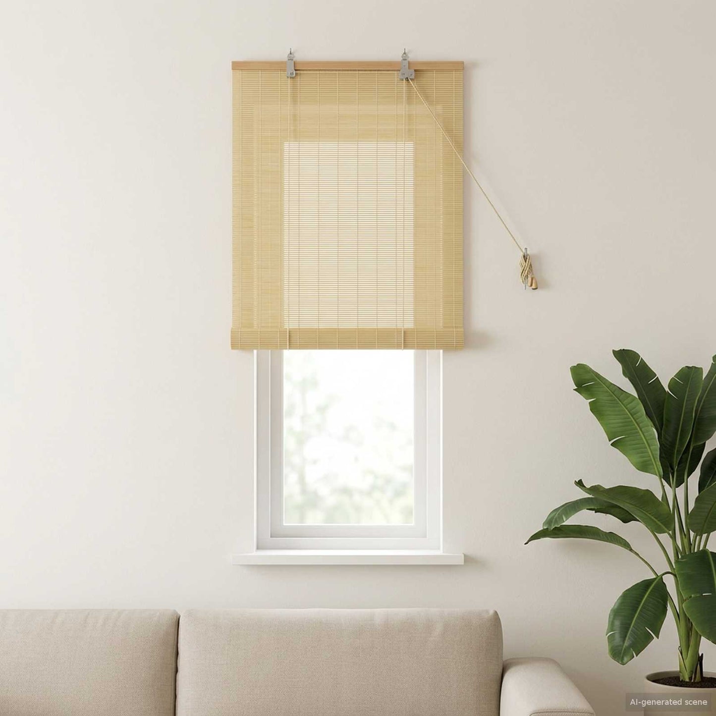 Roller Blind Natural 40 x 160 cm Bamboo
