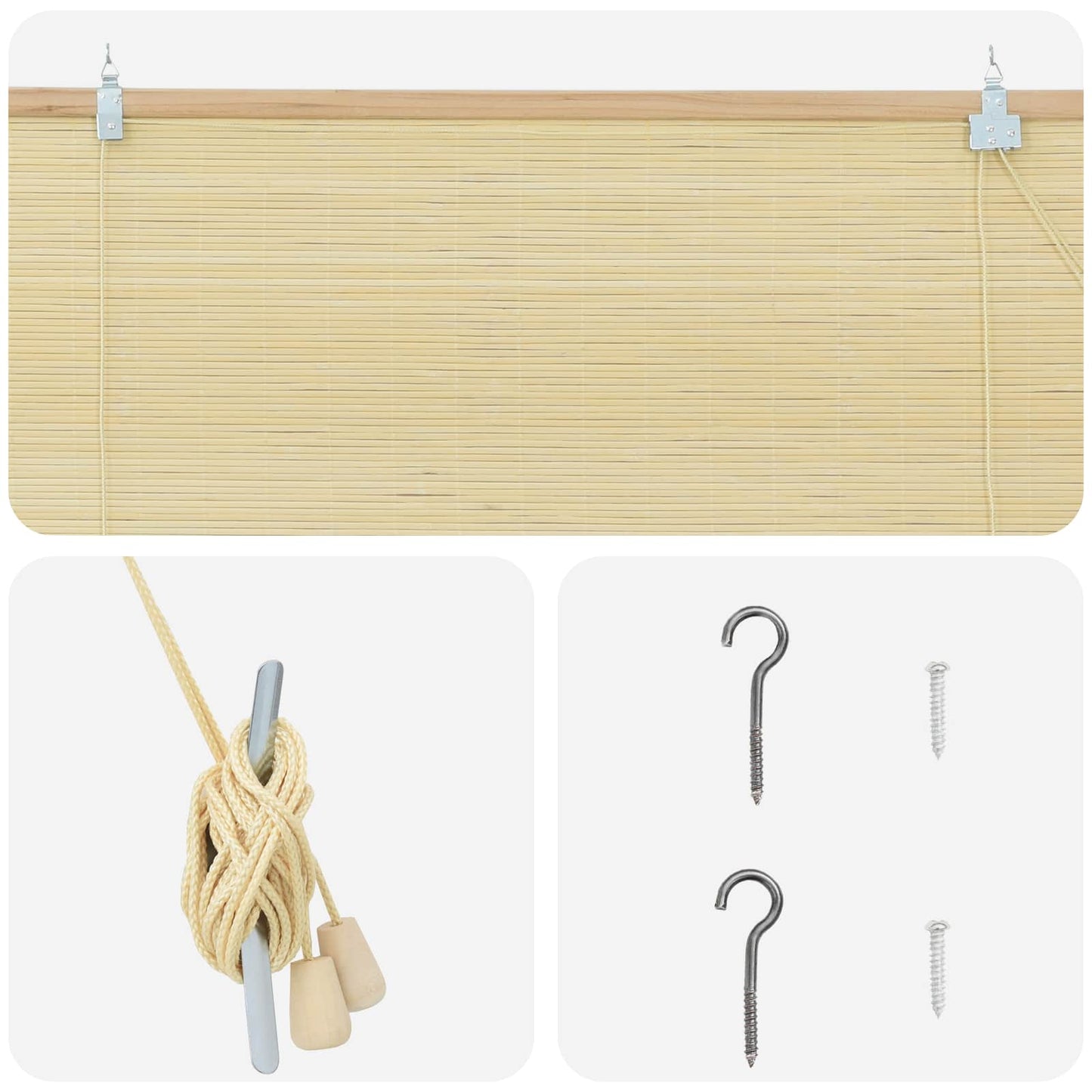 Roller Blind Natural 50 x 160 cm Bamboo