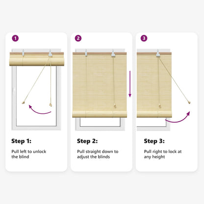 Roller Blind Natural 50 x 160 cm Bamboo