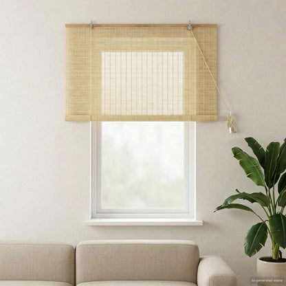 Roller Blind Natural 160 x 160 cm Bamboo