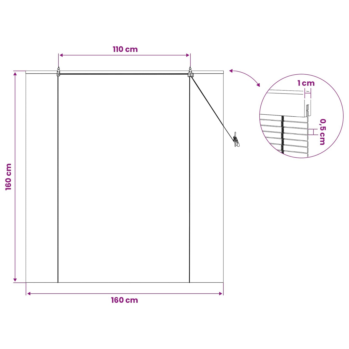Roller Blind Natural 160 x 160 cm Bamboo