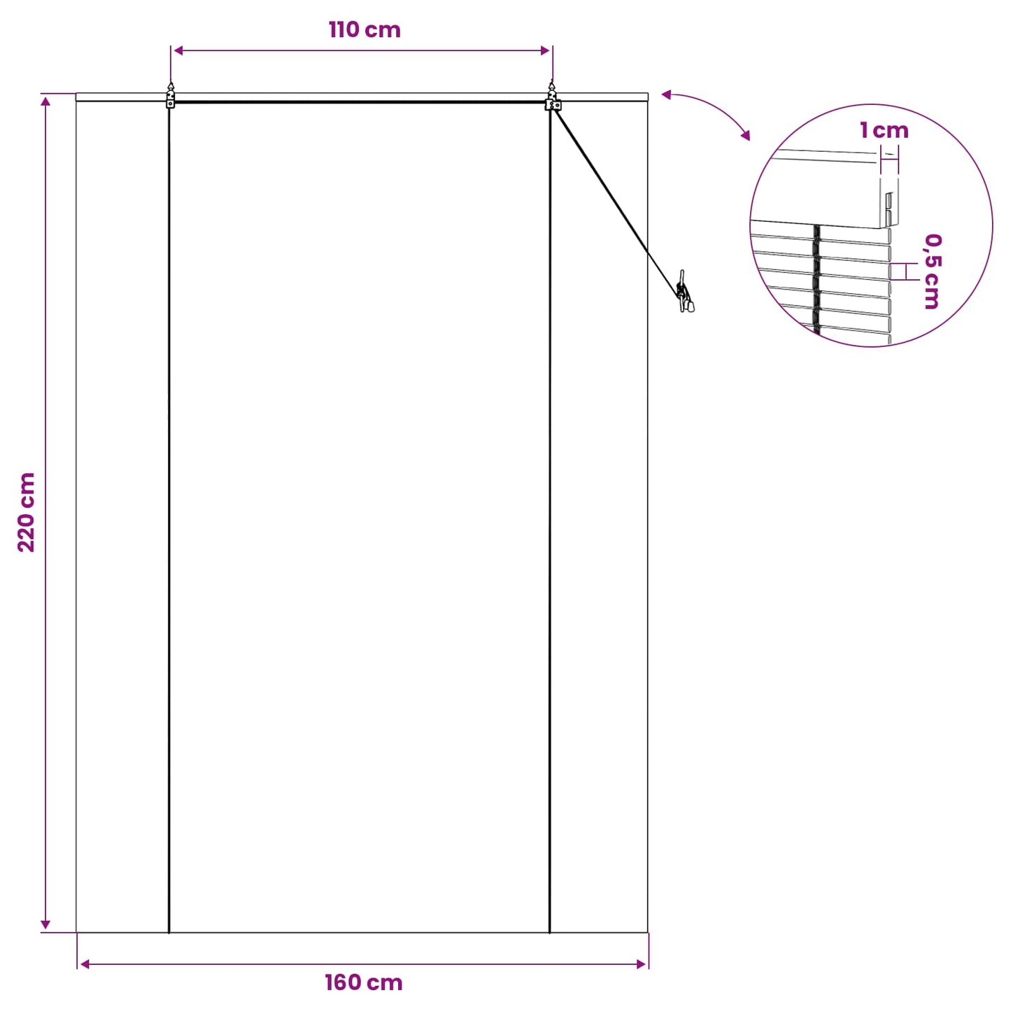 Roller Blind Natural 160 x 220 cm Bamboo