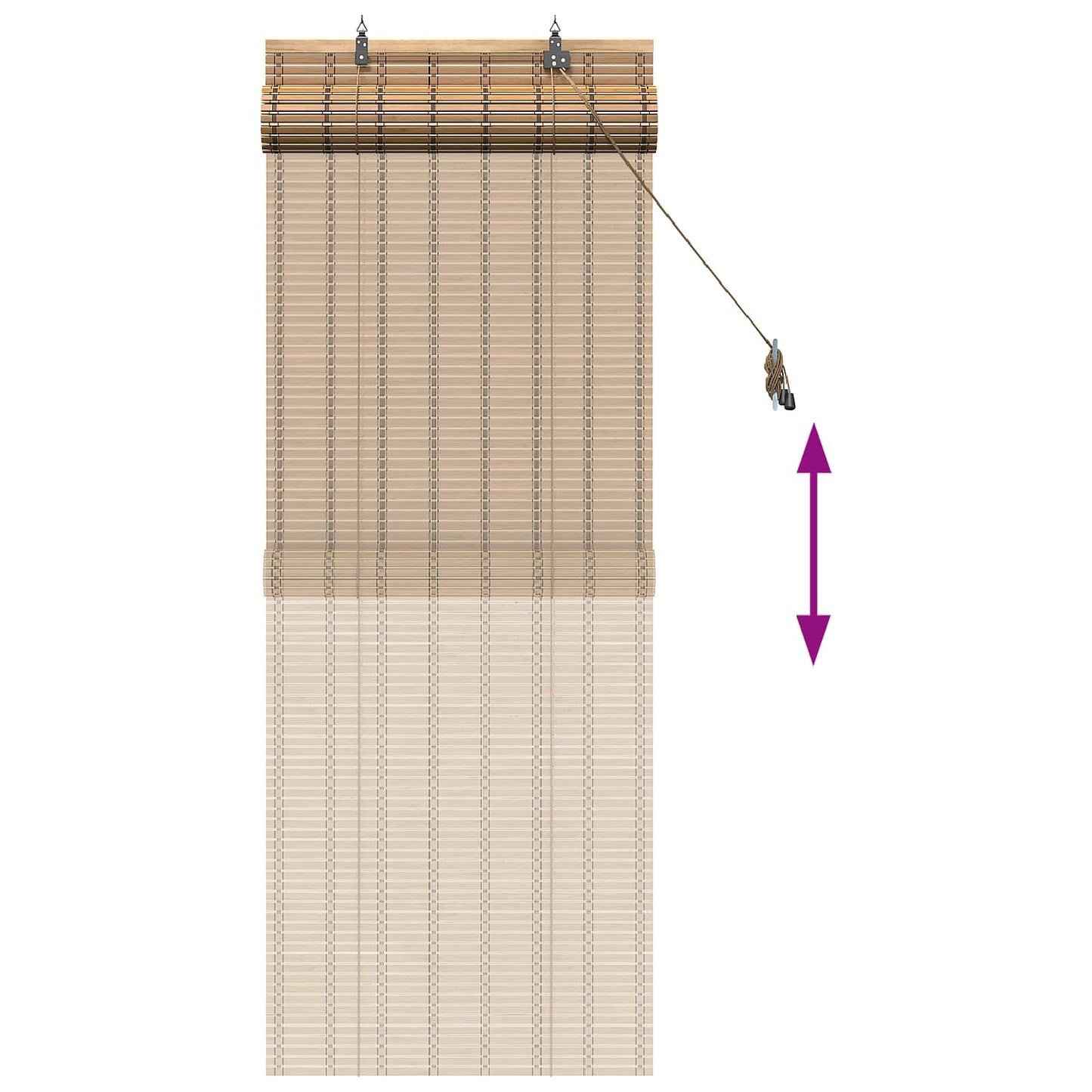 Roller Blind Natural and Brown 40 x 160 cm Bamboo