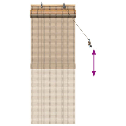 Roller Blind Natural and Brown 40 x 160 cm Bamboo