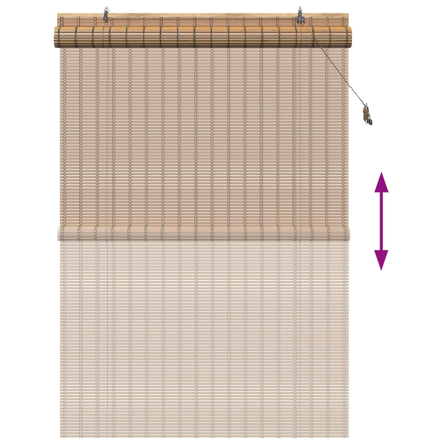 Roller Blind Natural and Brown 130 x 220 cm Bamboo