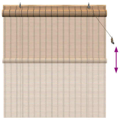 Roller Blind Natural and Brown 160 x 160 cm Bamboo