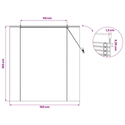 Roller Blind Natural and Brown 160 x 160 cm Bamboo