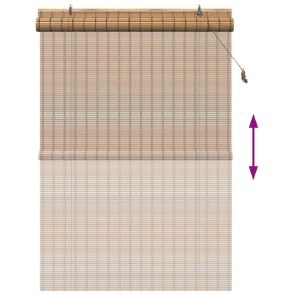 Roller Blind Natural and Brown 160 x 220 cm Bamboo