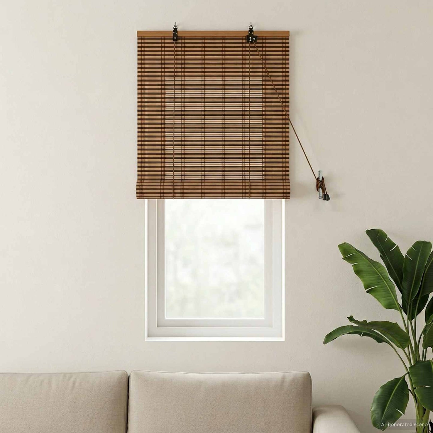 Roller Blind Brown 50 x 160 cm Bamboo