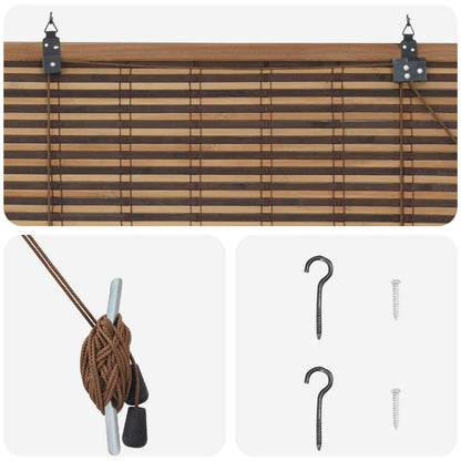 Roller Blind Brown 70 x 220 cm Bamboo