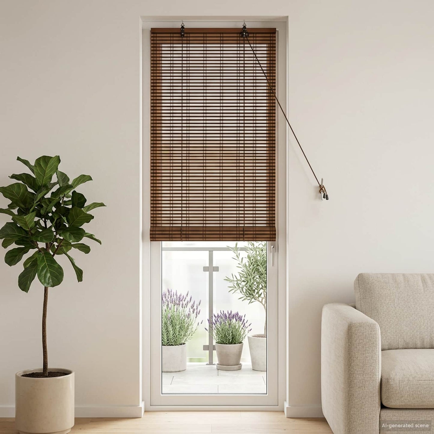 Roller Blind Brown 70 x 220 cm Bamboo