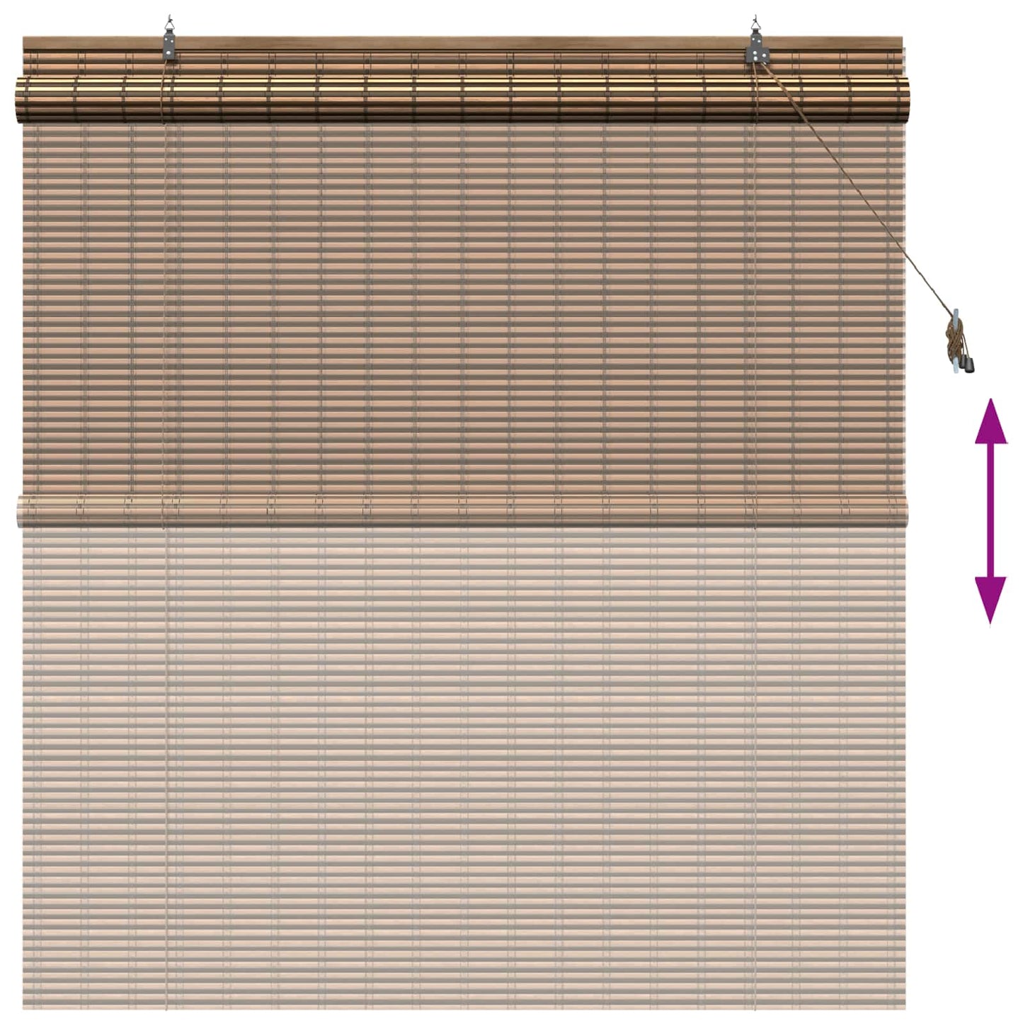 Roller Blind Brown 130 x 160 cm Bamboo