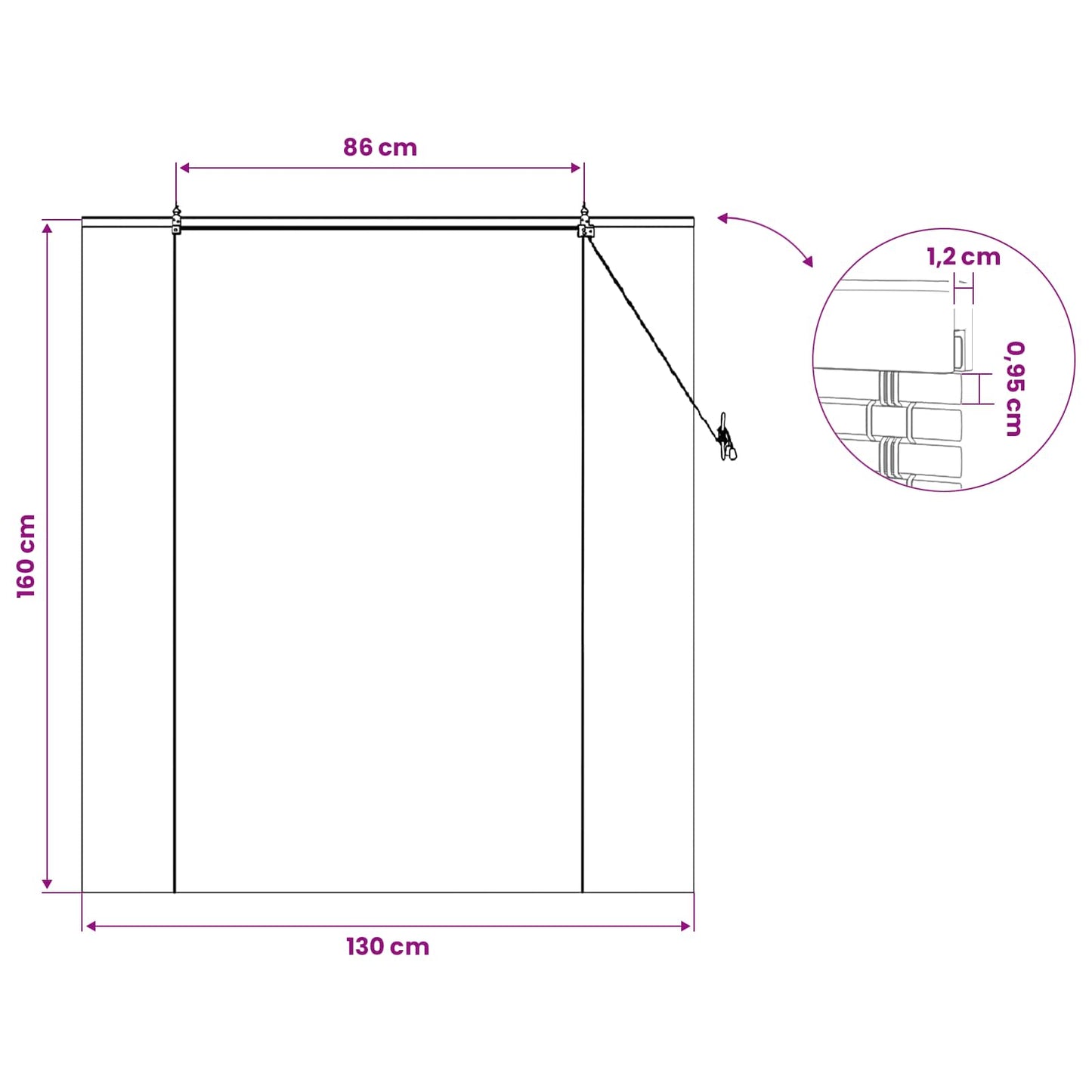 Roller Blind Brown 130 x 160 cm Bamboo