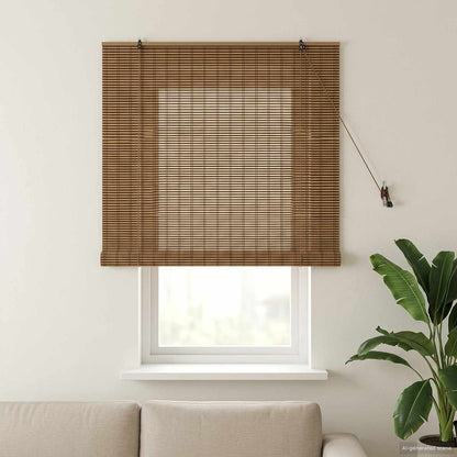 Roller Blind Brown 160 x 160 cm Bamboo