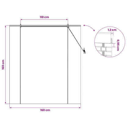 Roller Blind Brown 160 x 160 cm Bamboo