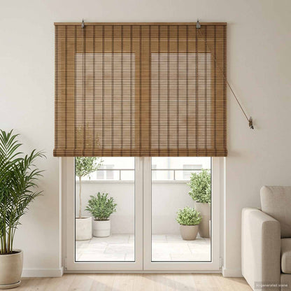 Roller Blind Brown 160 x 220 cm Bamboo