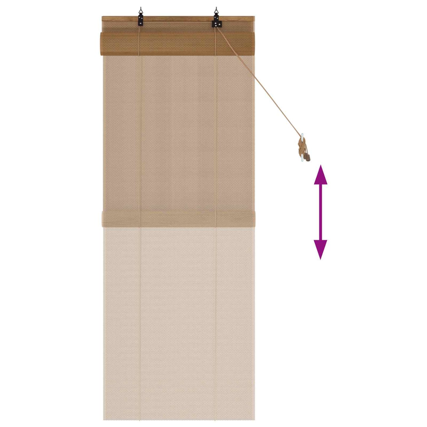 Roller Blind Brown 50 x 160 cm Bamboo