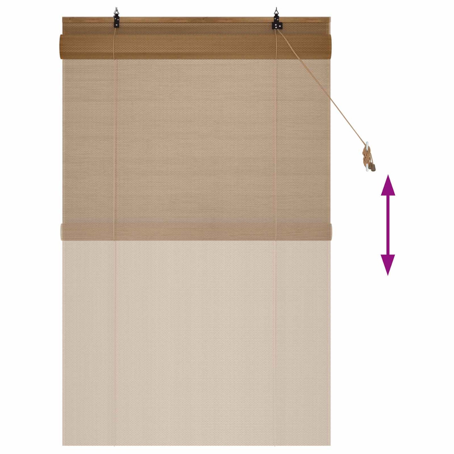 Roller Blind Brown 80 x 160 cm Bamboo