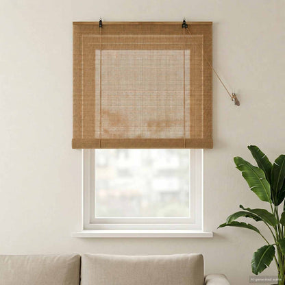 Roller Blind Brown 90 x 160 cm Bamboo
