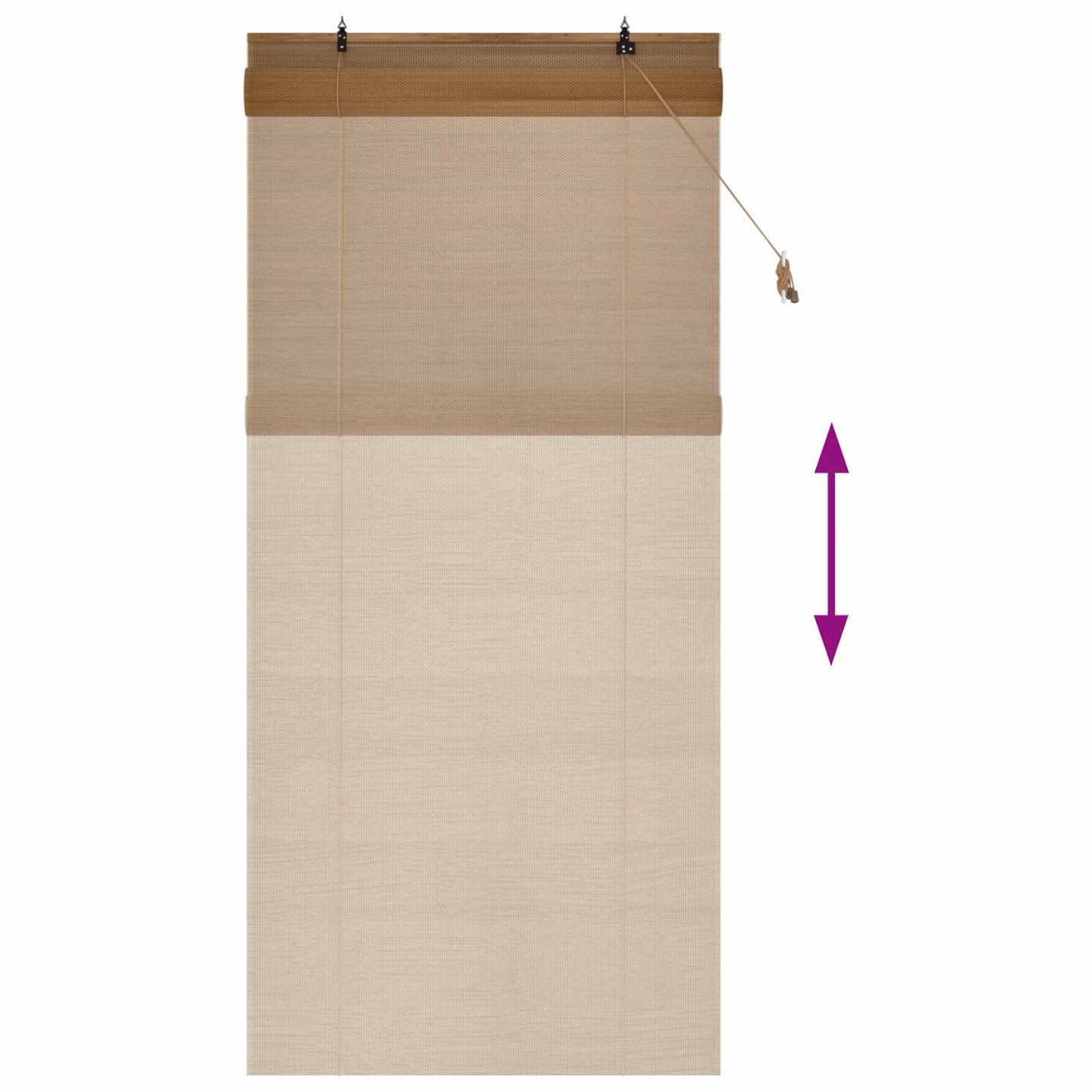 Roller Blind Brown 110 x 220 cm Bamboo