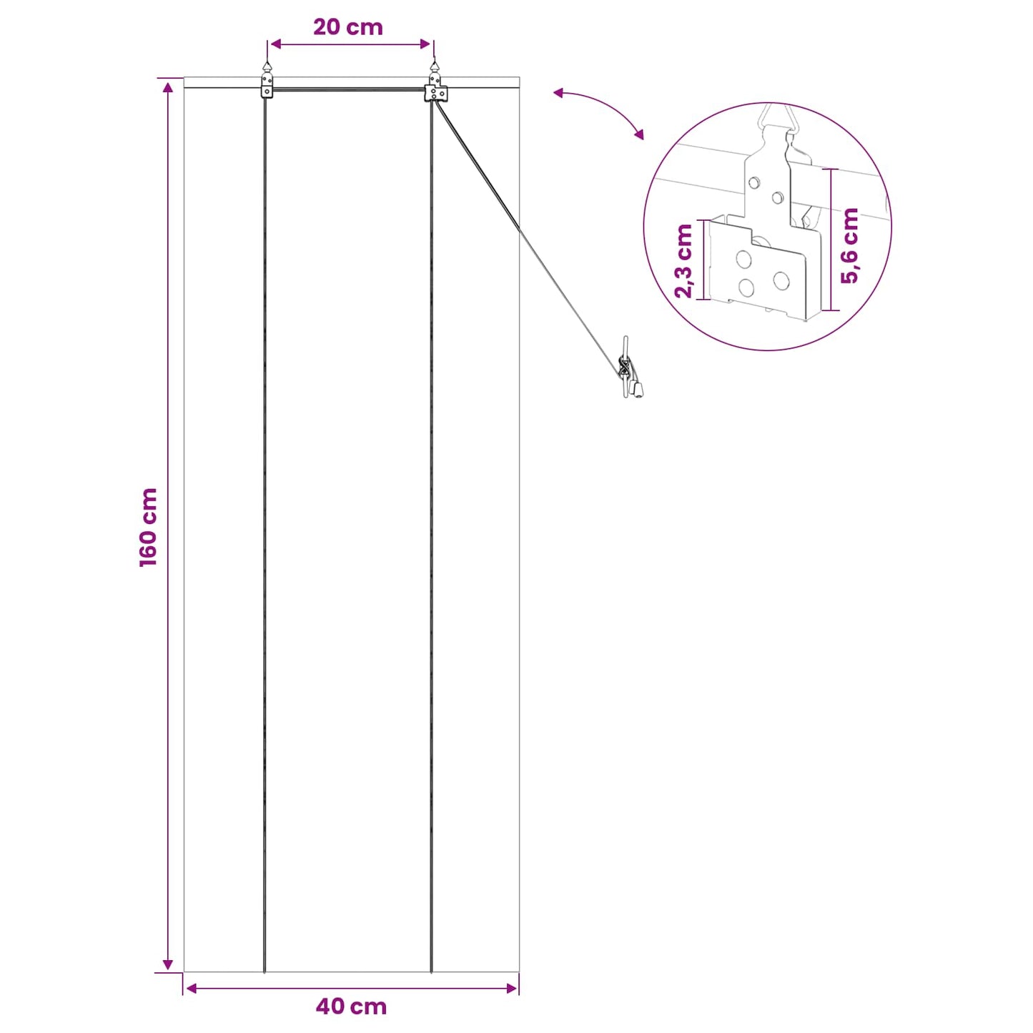 Roller Blind Natural 40 x 160 cm Bamboo