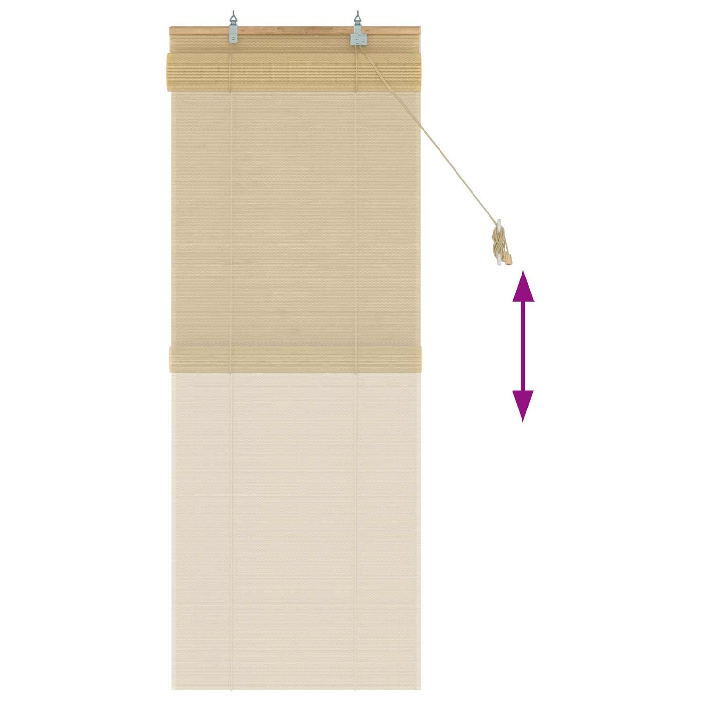 Roller Blind Natural 50 x 160 cm Bamboo