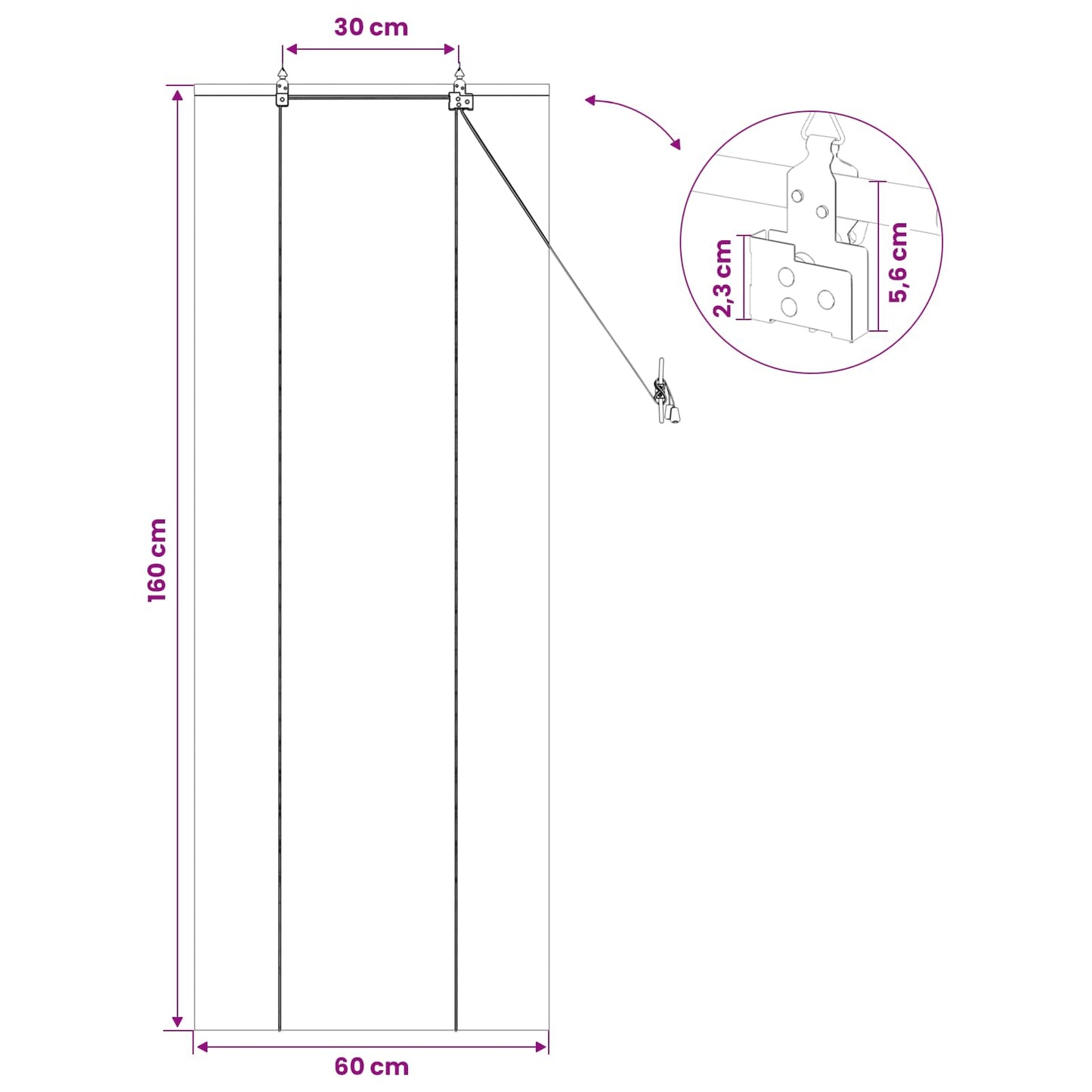 Roller Blind Natural 60 x 160 cm Bamboo