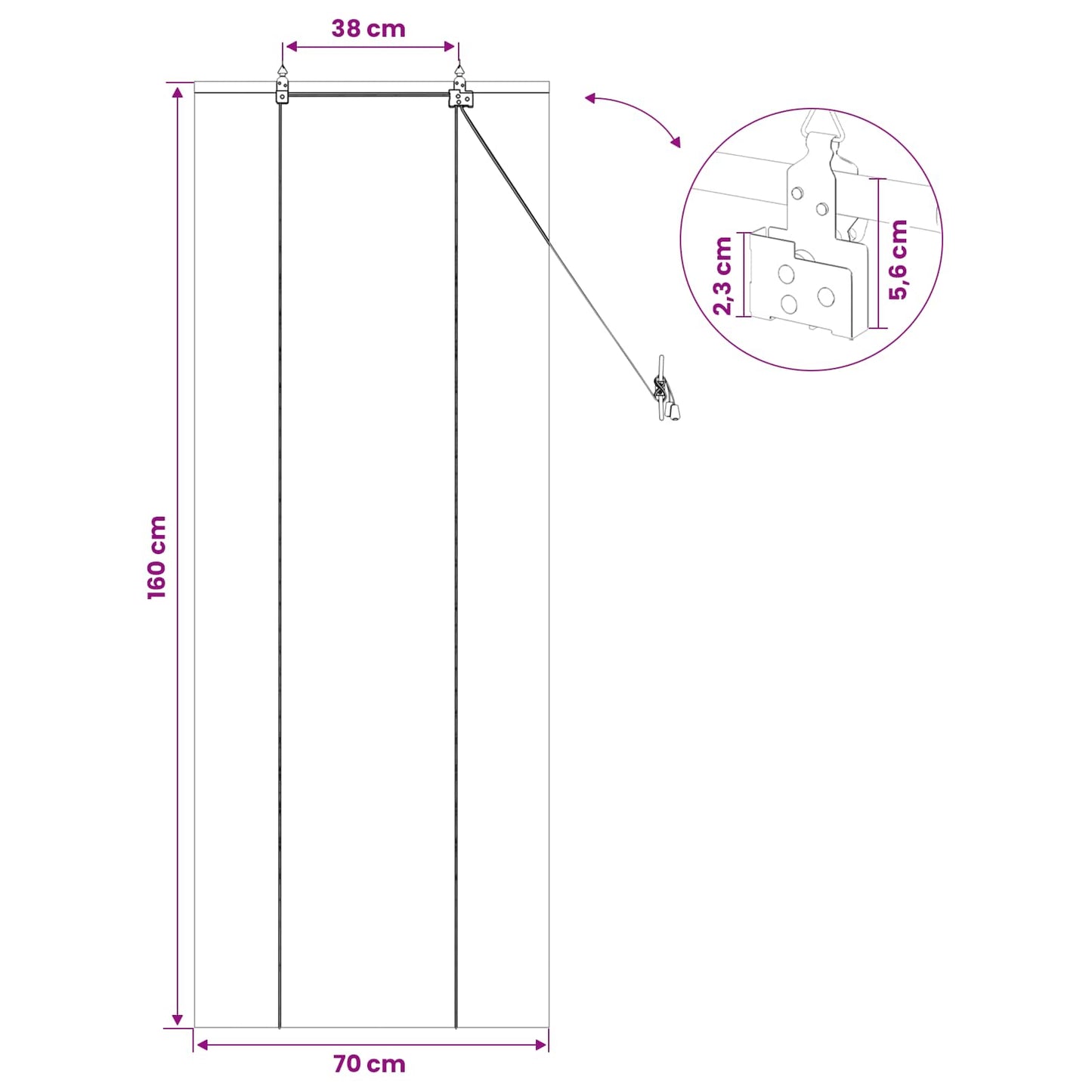 Roller Blind Natural 70 x 160 cm Bamboo