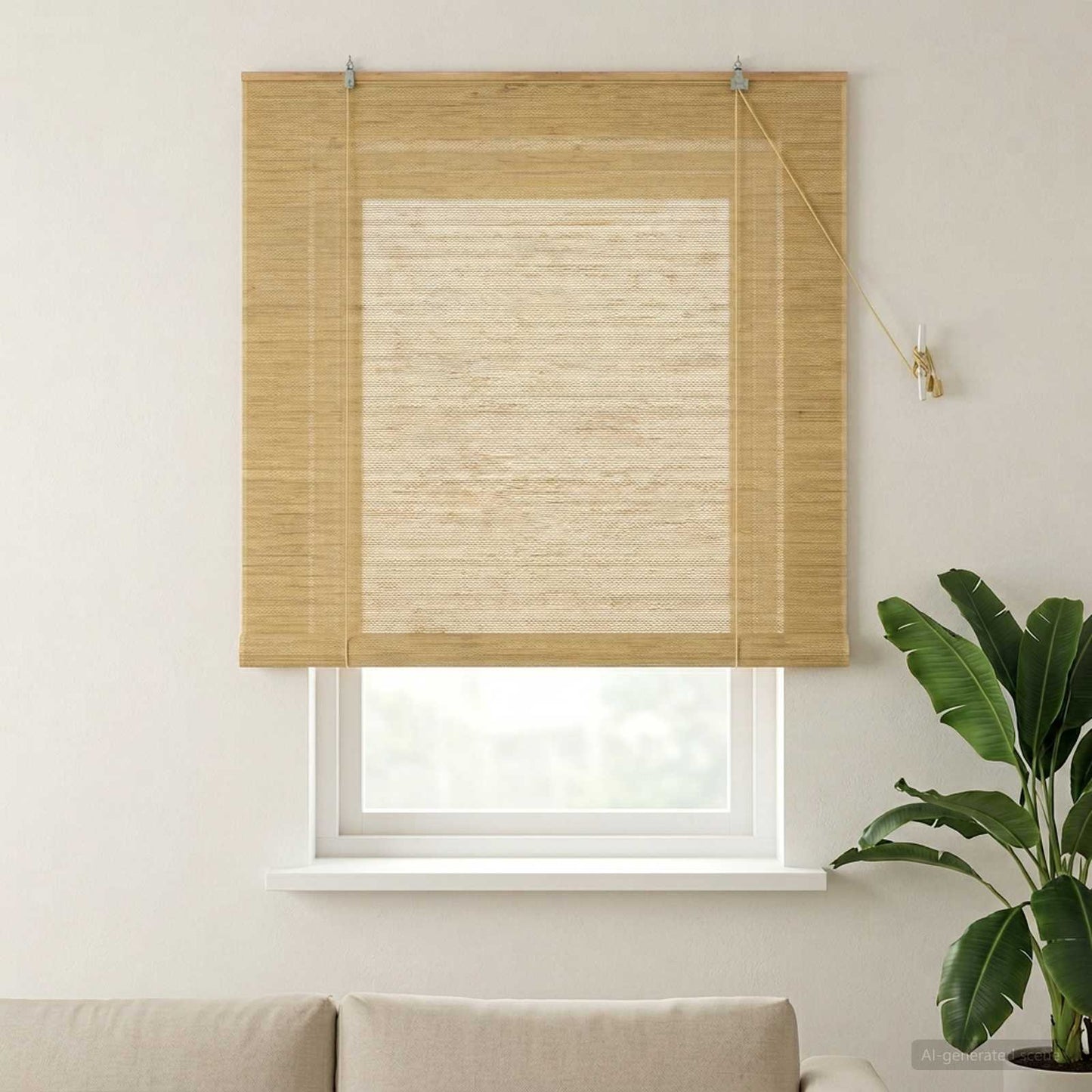 Roller Blind Natural 140 x 160 cm Bamboo