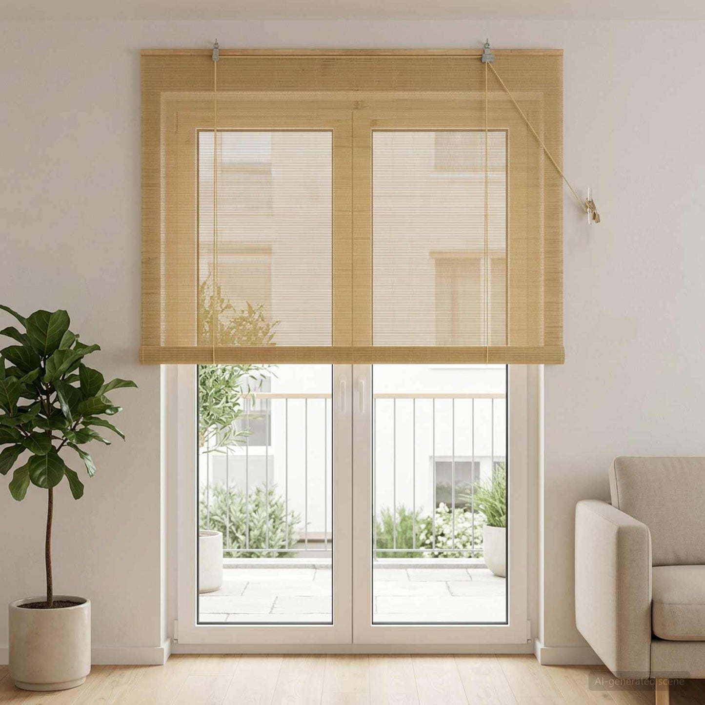 Roller Blind Natural 160 x 220 cm Bamboo